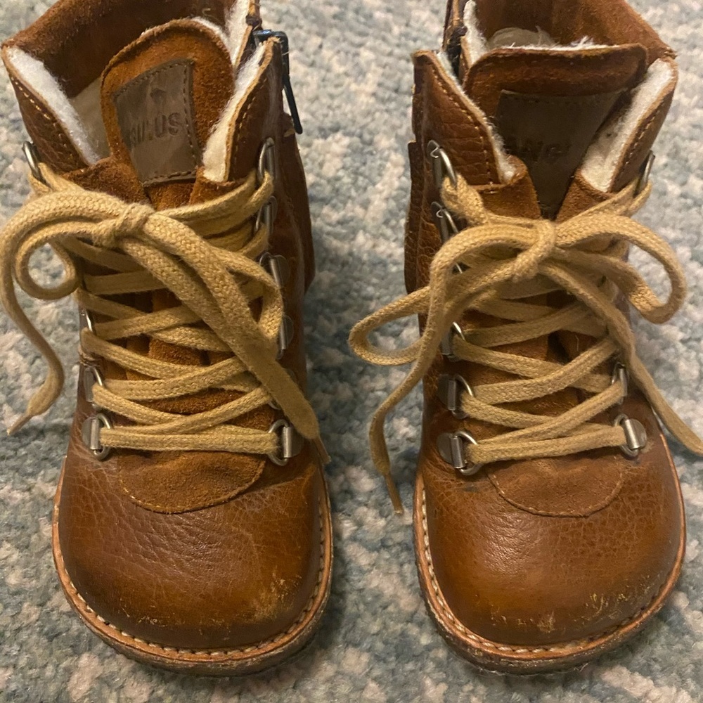 Angulus Tan Leather Kids Boots